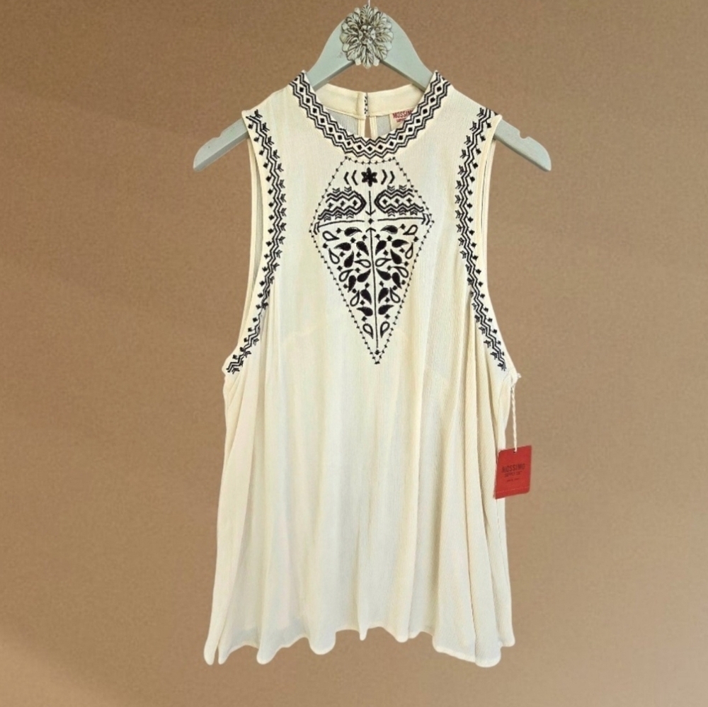Mossimo Embroidered Aztec Ivory Tank Top Size XXL - NEW!